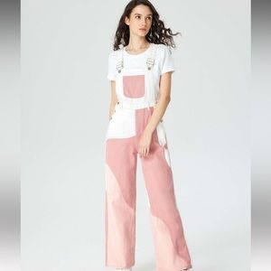 NWT Cider Denim Patchy Pinafore Wide Leg Jumpsuit